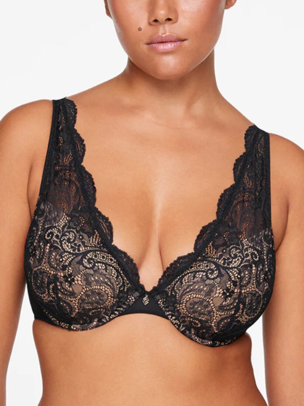 Thirdlove 24/7 lace Contour Plunge Bra black/tan 40D